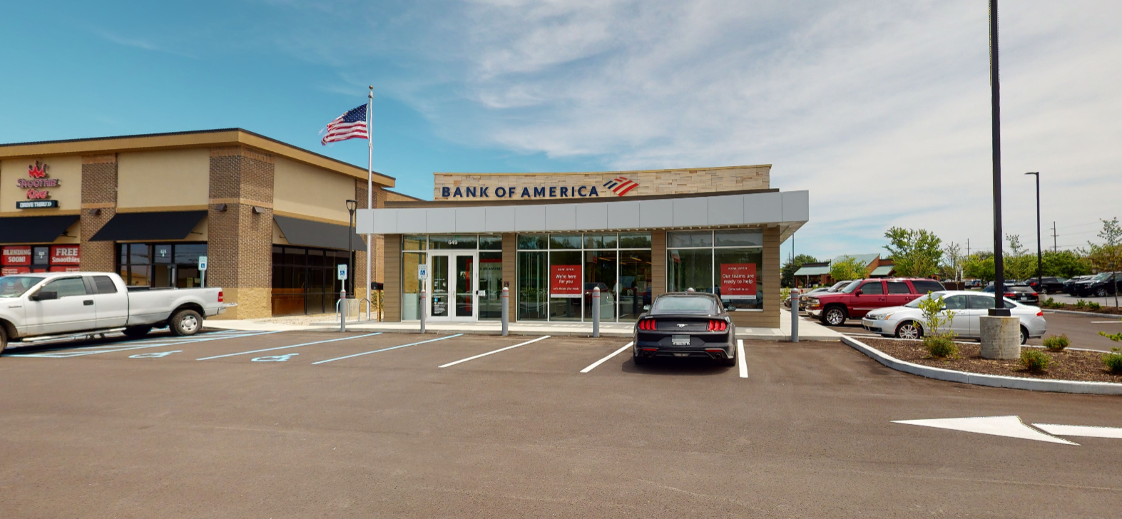 Bank of America financial center with drive-thru ATM | 649 S State Rd 135, Greenwood, IN 46142